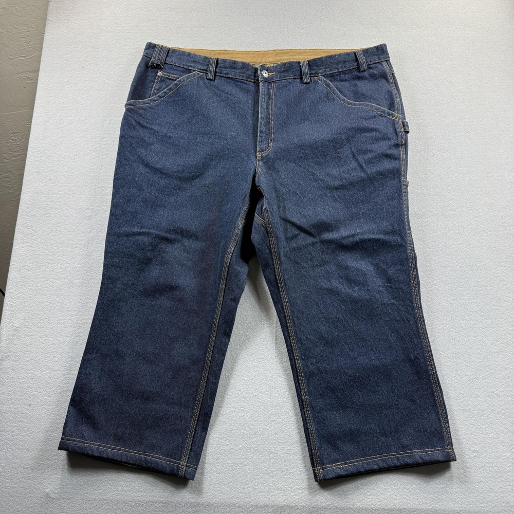 Duluth Trading Co Jeans Mens 46x24 Dark Wash Blue Relaxed Straight Denim Casual